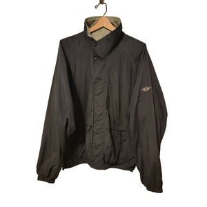 Dockers Golf Windbreaker Jacket Men's Large Green/Black Lined Outdoor Sports